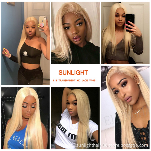 Sunlight hair wholesale price highlight613# 13*4lace front wig real Brazilian/Indian human hair straight/water/body wave/curly
